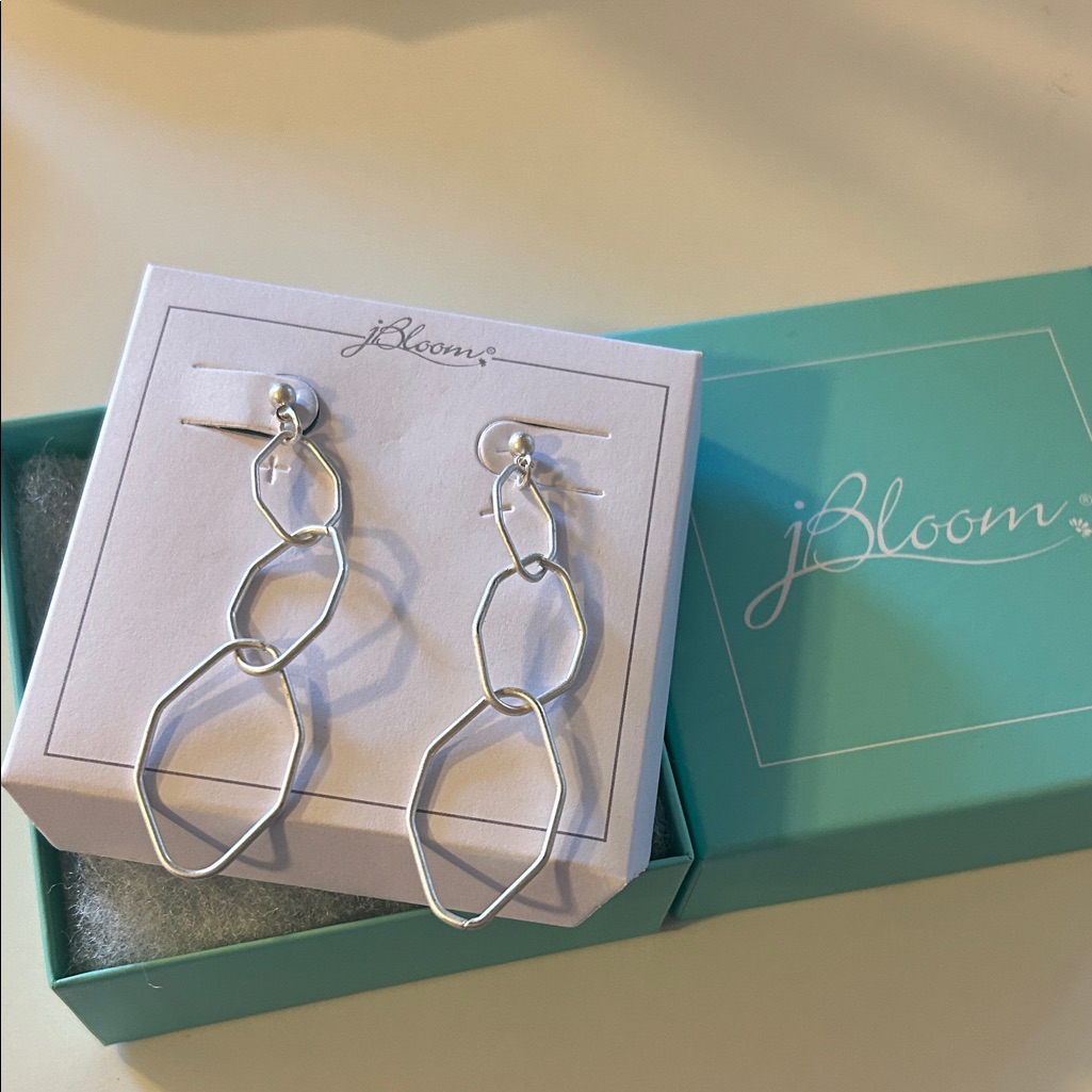 Bloom Geometric Silver Earrings